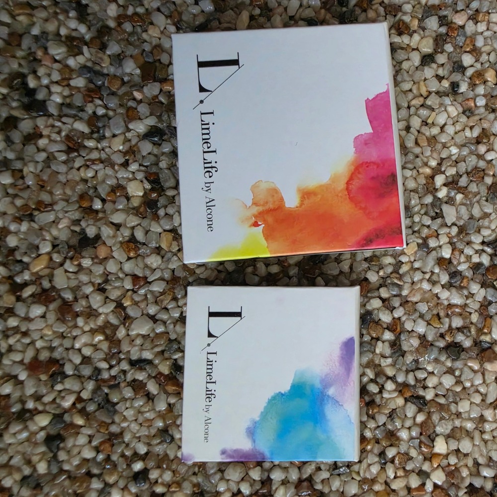 LimeLife by Alcone Empty Magnetic Makeup Palettes Set of 2 Watercolor Design